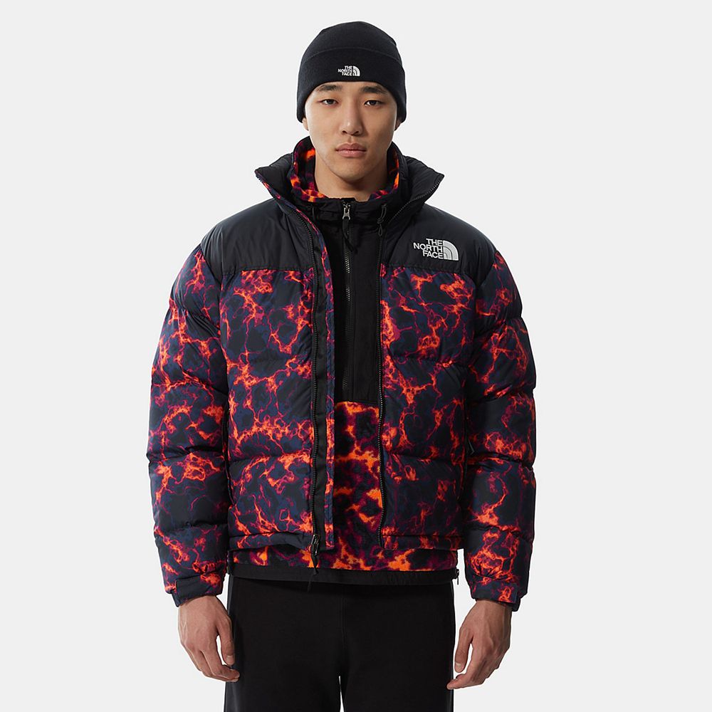 The North Face Nuptse Jacket Mens Australia - The North Face 1996 Printed Retro Black Camo Print Mou